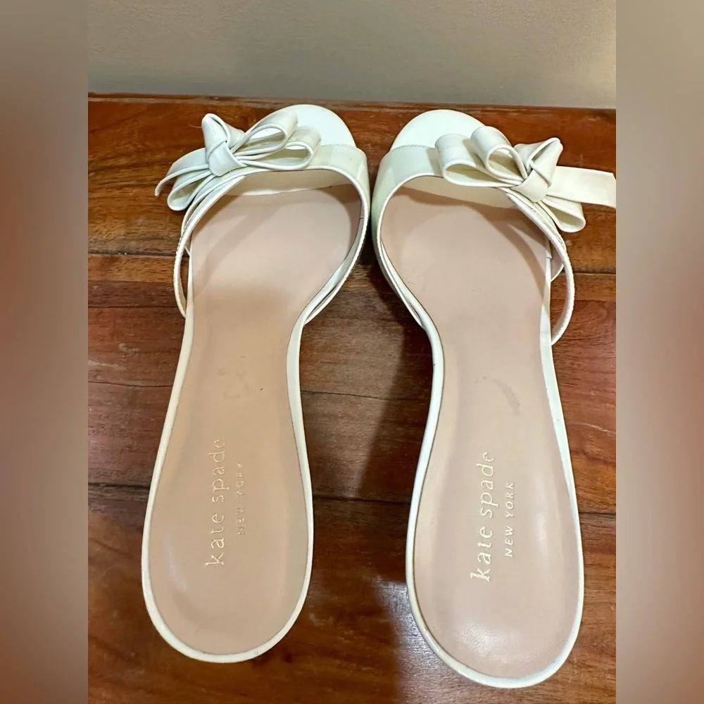 Kate Spade New York Simona White Leather Sandal Size 10